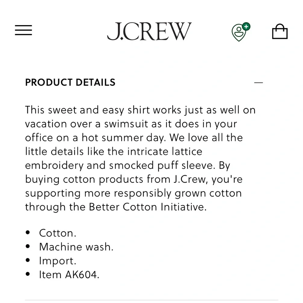 JCrew Embroidered Cotton Poplin Puff-Sleeve Top